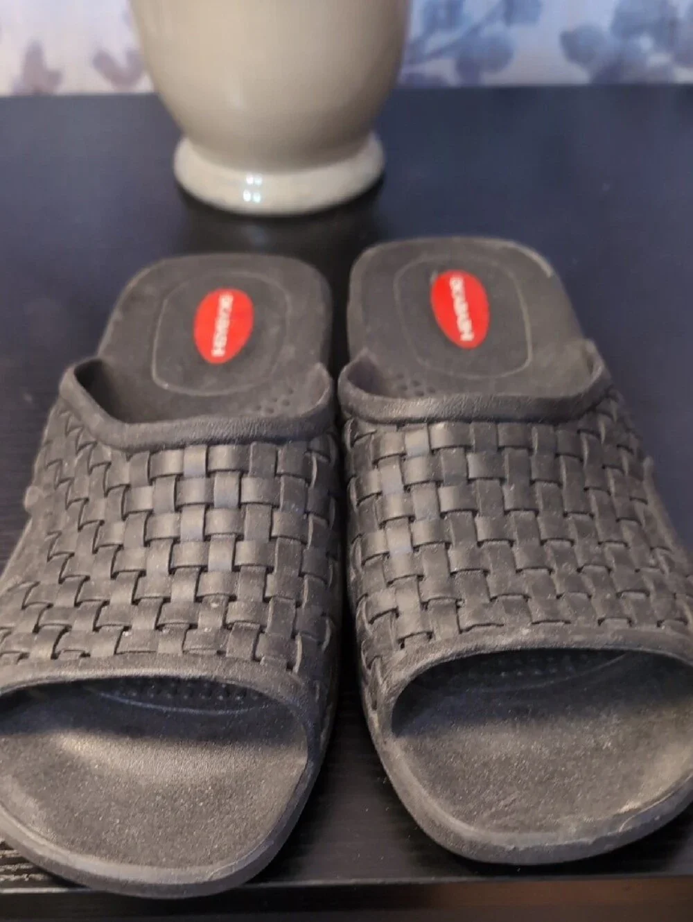 Okabashi Black Woven Slide Sandals for Men